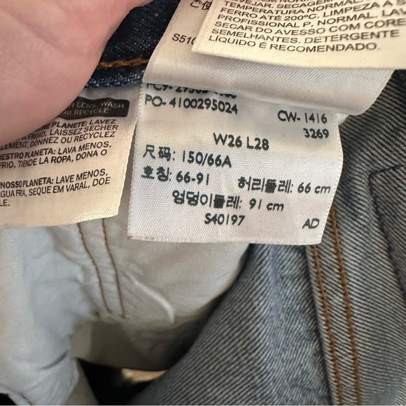 Levi's Selvedge High Rise Button Front Distressed Jean - Picture 7 of 9